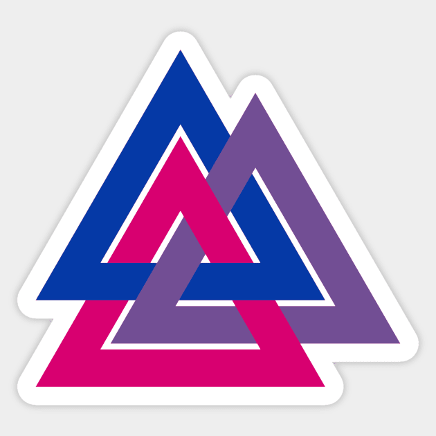 Bisexual Pride Interlocking Triangles Sticker by VernenInk